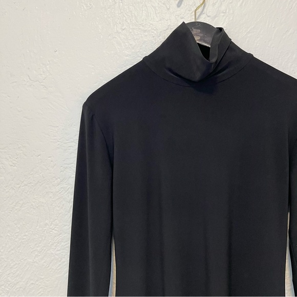 Norma Kamali Black Dress Turtle Long Sleeve Thumbholes Medium 38 - Picture 5 of 9